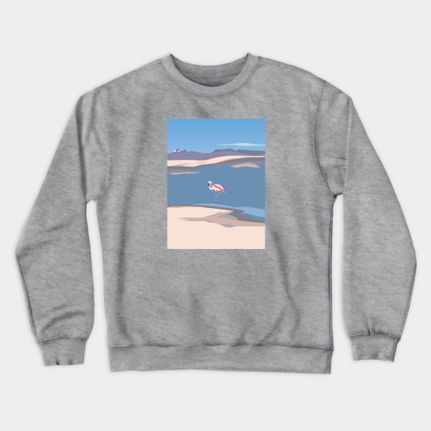 Flamingo in Chile, Atacama Desert Crewneck Sweatshirt by lymancreativeco